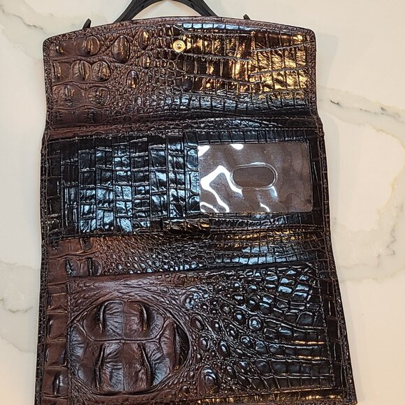 Brahmin Vintage trifold checkbook wallet in Cocoa Melbourne EUC - Picture 4 of 8